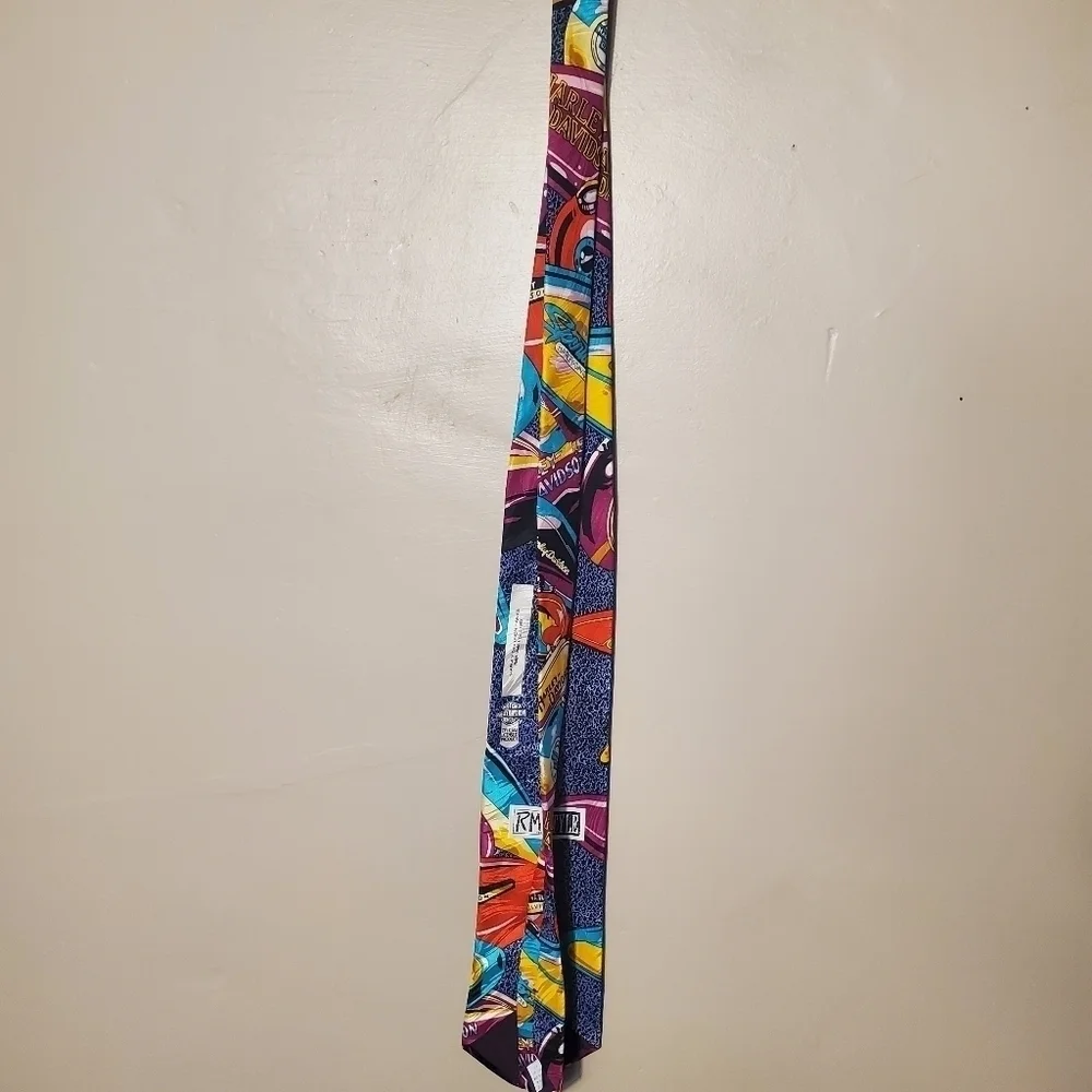 Ralph Marlin Harley Davidson Tank Vivid Colors Men's Neck Tie